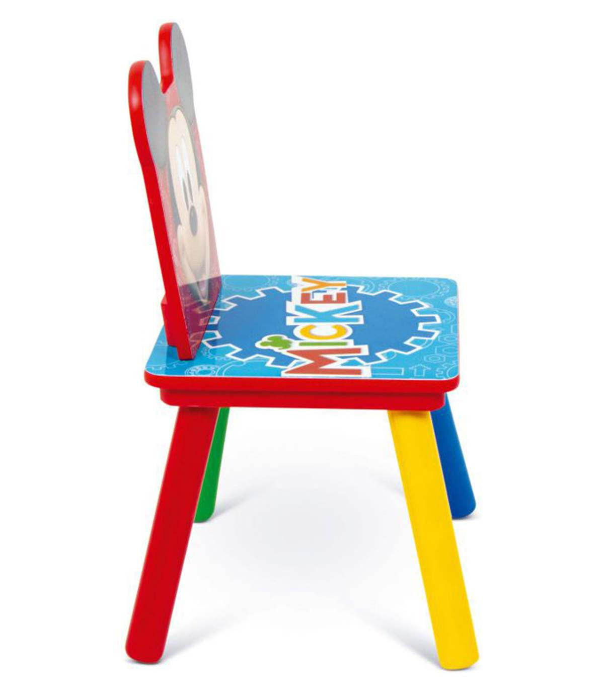 WOODEN TABLE WITH 2 MICKEY CHAIRS