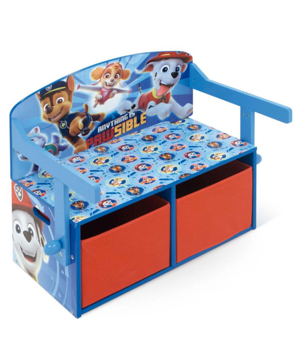 3-in-1 WOODEN BENCH/DESK/ORGANIZER PAW PATROL