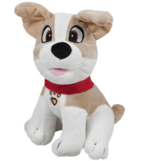 BIG PLUSH DOG WITH RED LEASH 28 cm - Medium