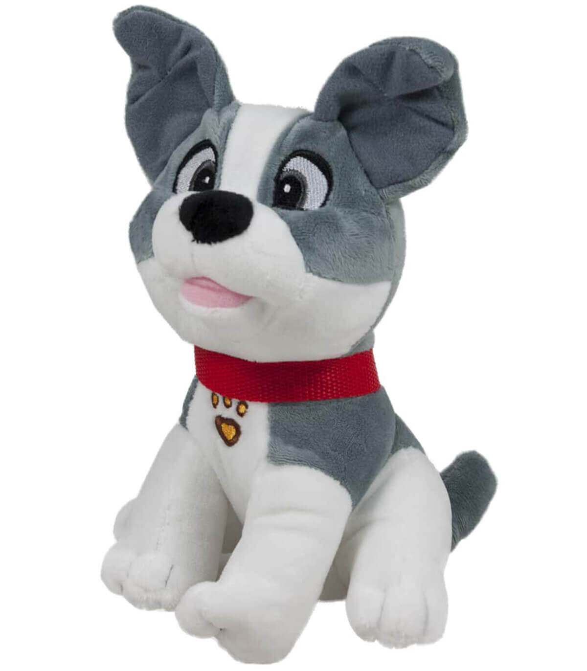 BIG PLUSH DOG WITH RED LEASH 28 cm - Medium