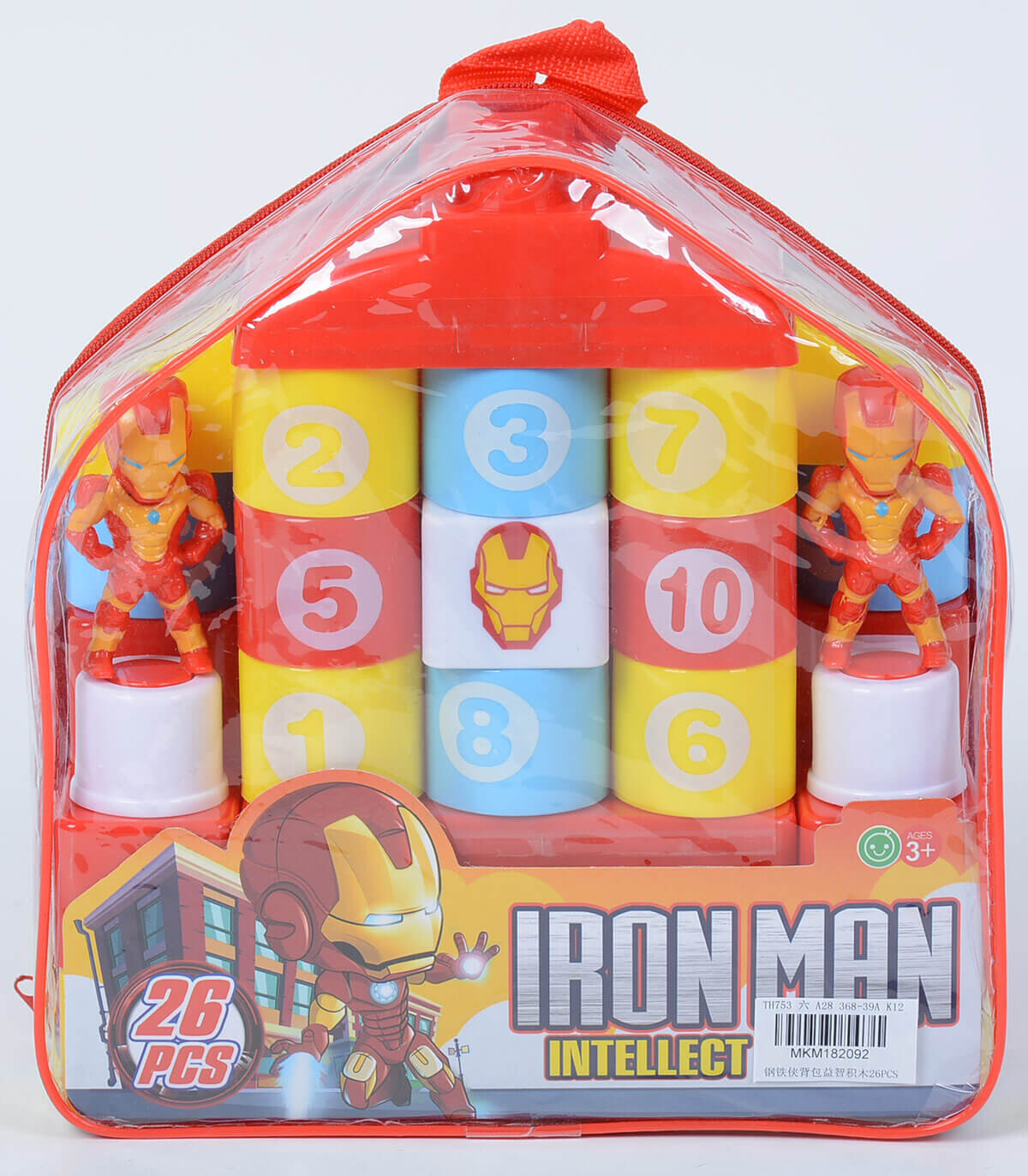 CHILDREN'S CONSTRUCTOR IRON SUPERHERO 26 PARTS - BUILDING BLOCKS, SORTERS AND RINGS
