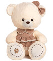 TEDDY BEAR WITH DRESS AND TAPE 2 COLORS 42 CM