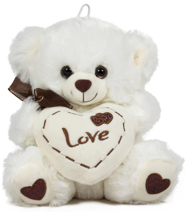 TEDDY BEAR WITH HEART 2 COLORS 20 CM - Small