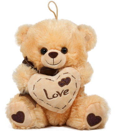 TEDDY BEAR WITH HEART 2 COLORS 20 CM - Small