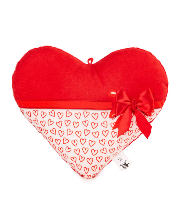 PLUSH HEART WITH TAPE 25 CM - VALENTINE'S DAY AND CHRISTMAS