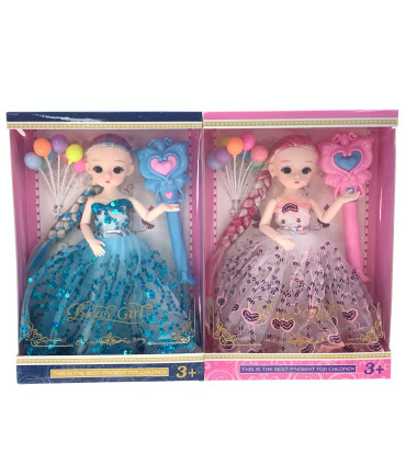 SET DOLL WITH MOVING LIMBS, WAND AND BALLOONS - DOLLS AND MERMAIDS