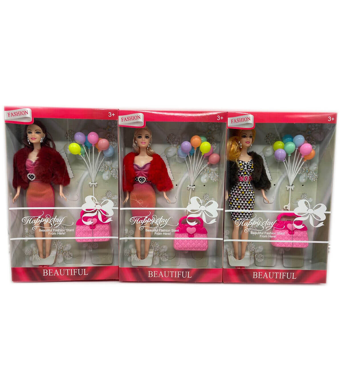 SET DOLL WITH BAG AND BALLOONS - DOLLS AND MERMAIDS