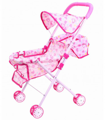 METAL STROLLER FOR TWO DOLLS - TROLLEYS AND BEDS FOR DOLLS