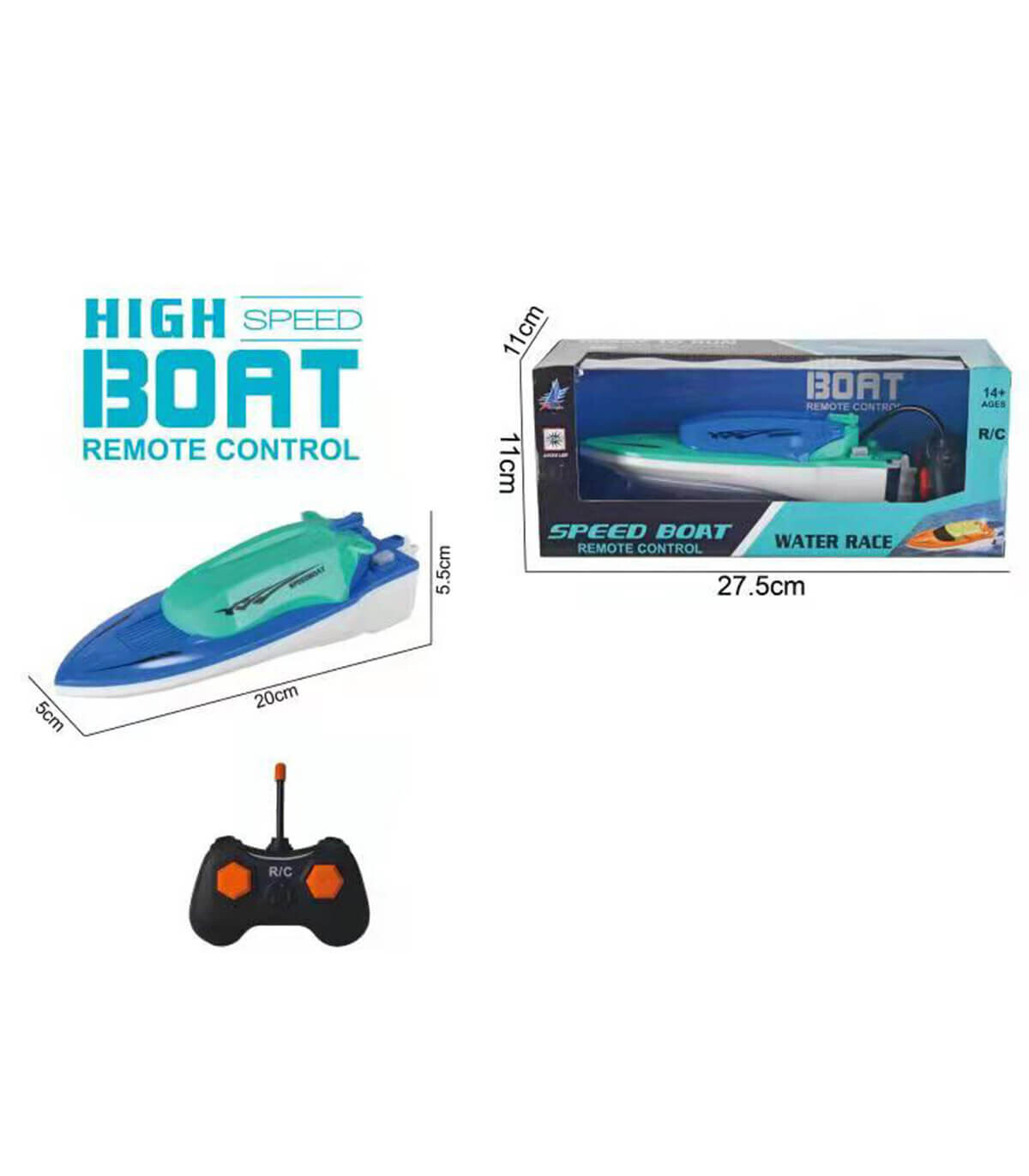 SPEEDBOAT WITH REMOTE CONTROL - Radio control with remote control