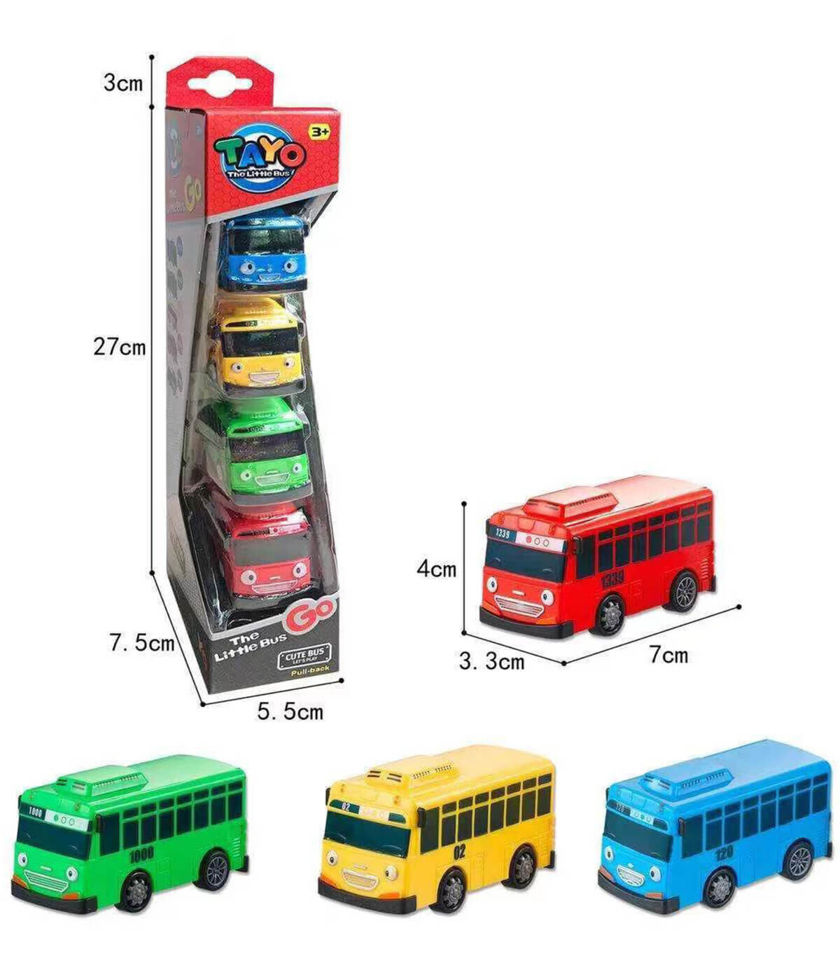 SET OF 4 SMALL BUSES - TRAINS AND BUSES