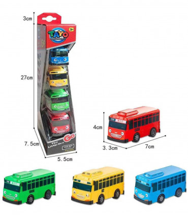 SET OF 4 SMALL BUSES - TRAINS AND BUSES