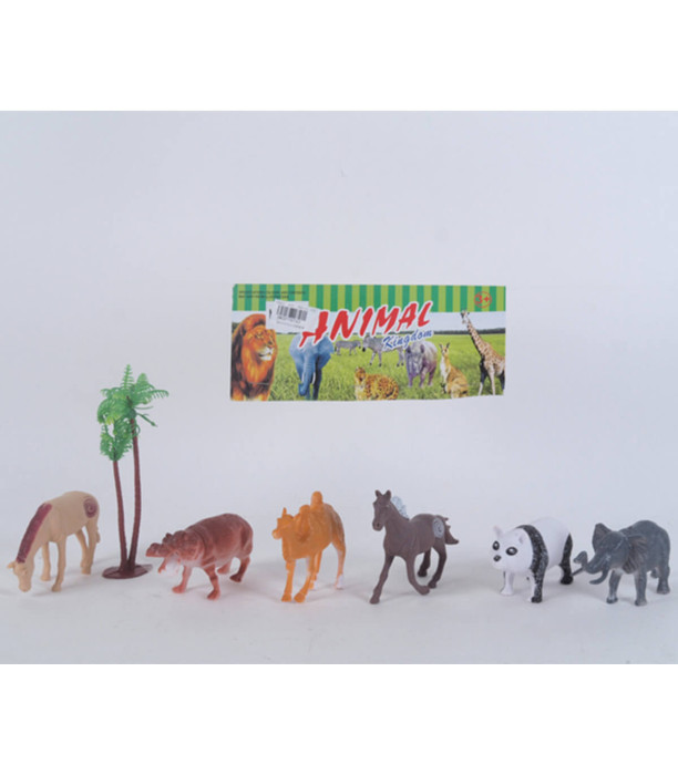 SMALL TOY SET ANIMAL FIGURINES 6 PIECES - Wild and forest