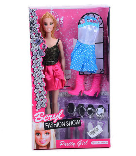 DOLL WITH DRESS, BOOTS AND ACCESSORIES - DOLLS AND MERMAIDS