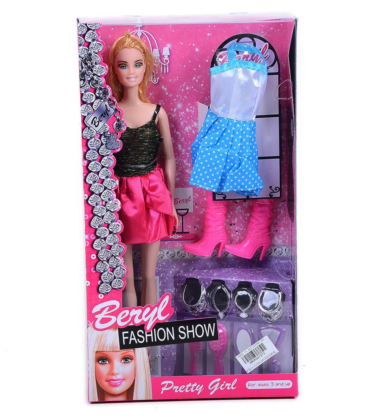 DOLL WITH DRESS, BOOTS AND ACCESSORIES - DOLLS AND MERMAIDS