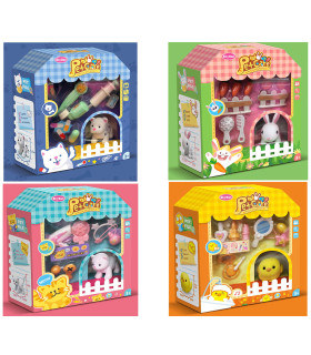 PLAY SET WITH ANIMAL AND ACCESSORIES 4 TYPES - Domestic and farm