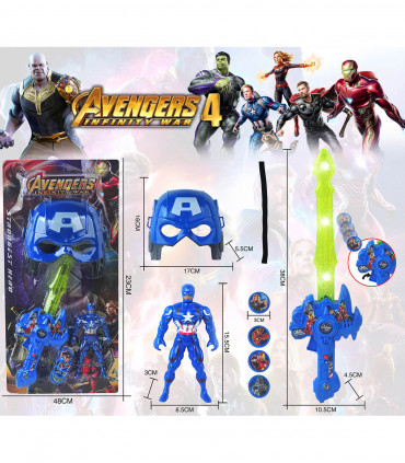 BLUE SUPERHERO WITH MASK AND GLOWING SWORD - Heroes