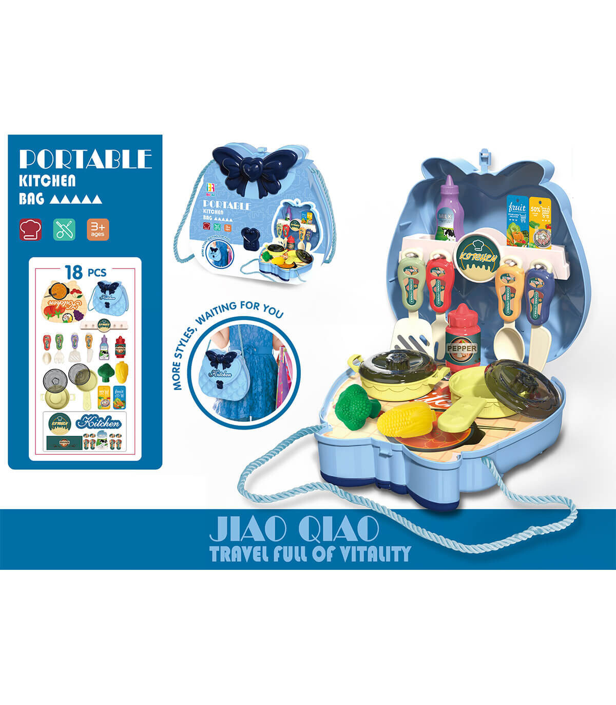 KITCHEN SET IN BLUE BAG - KITCHENS, SERVICES AND FOOD