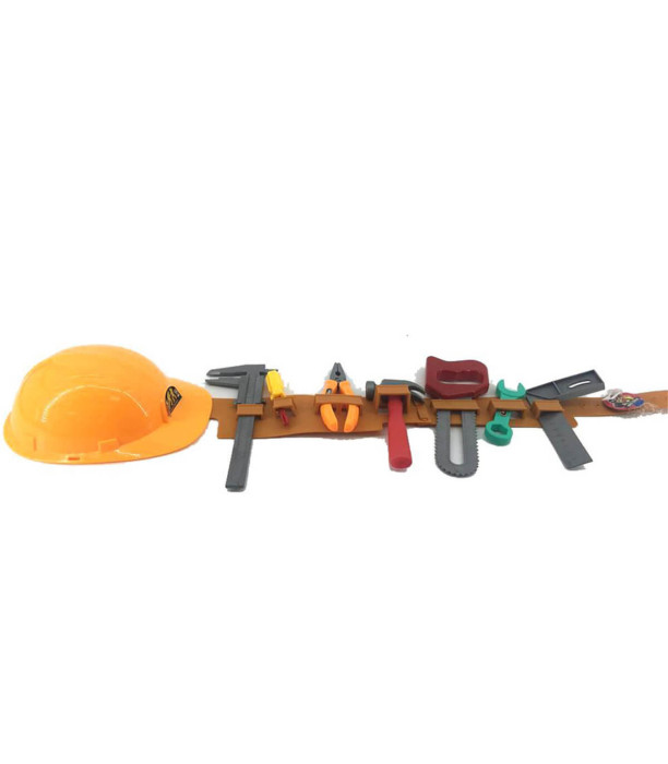 TOOL BELT AND ORANGE HELMET - TOOLS