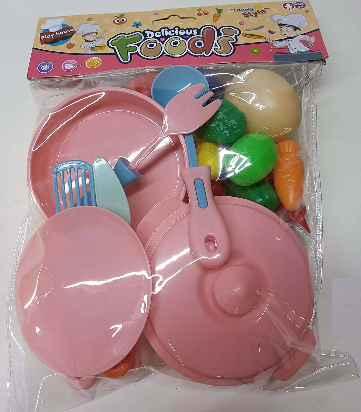 CHILDREN'S SET OF PAN AND POT WITH PRODUCTS IN A BAG 2 COLORS - KITCHENS, SERVICES AND FOOD