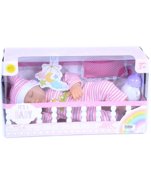 CRYING SLEEPING BABY DOLL WITH PILLOW IN BOX - BABY