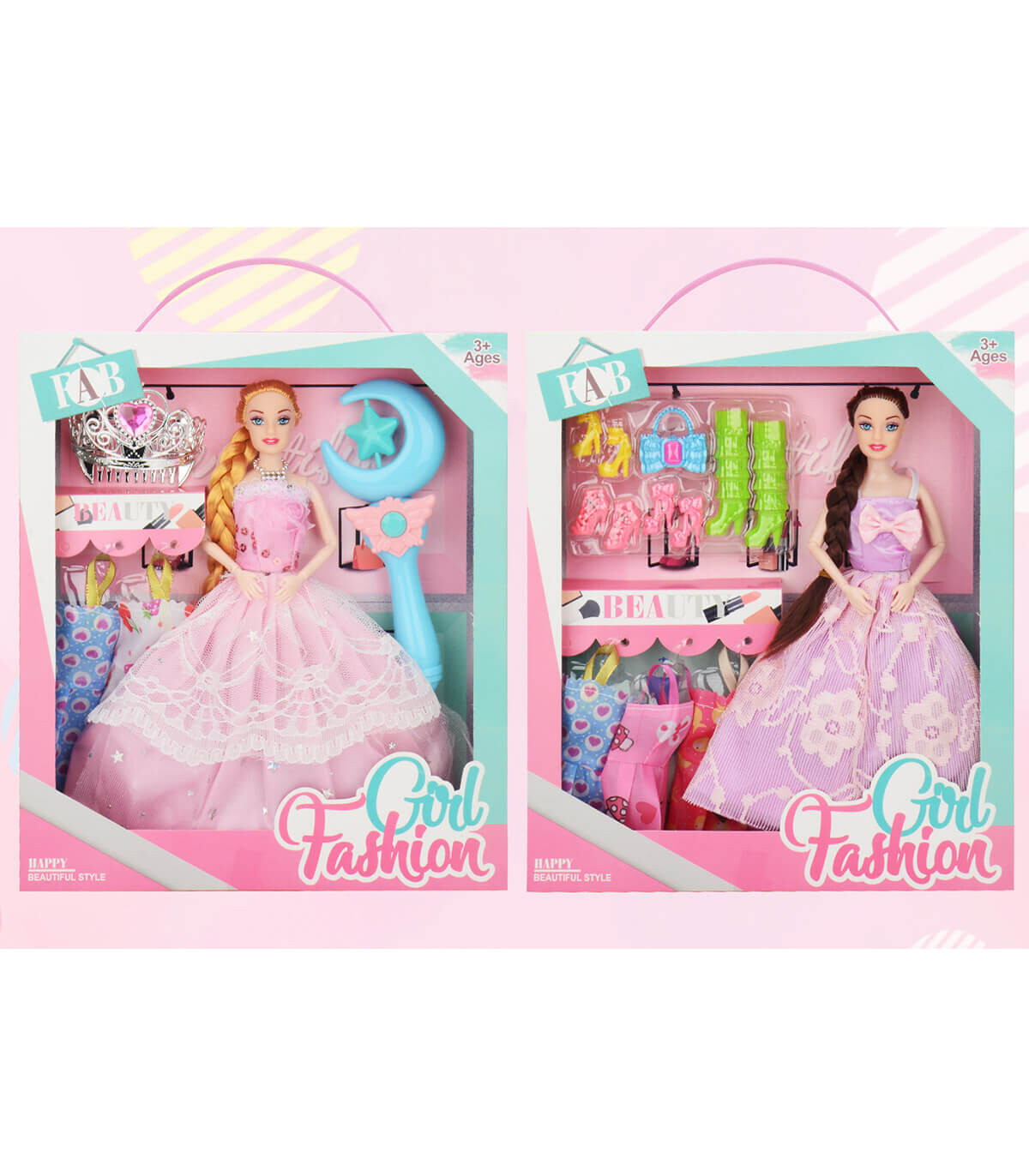 DOLL WITH LONG BRAID AND ACCESSORIES 2 TYPES - DOLLS AND MERMAIDS