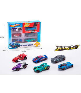 6 ALUMINUM SPEEDY CARS - METAL