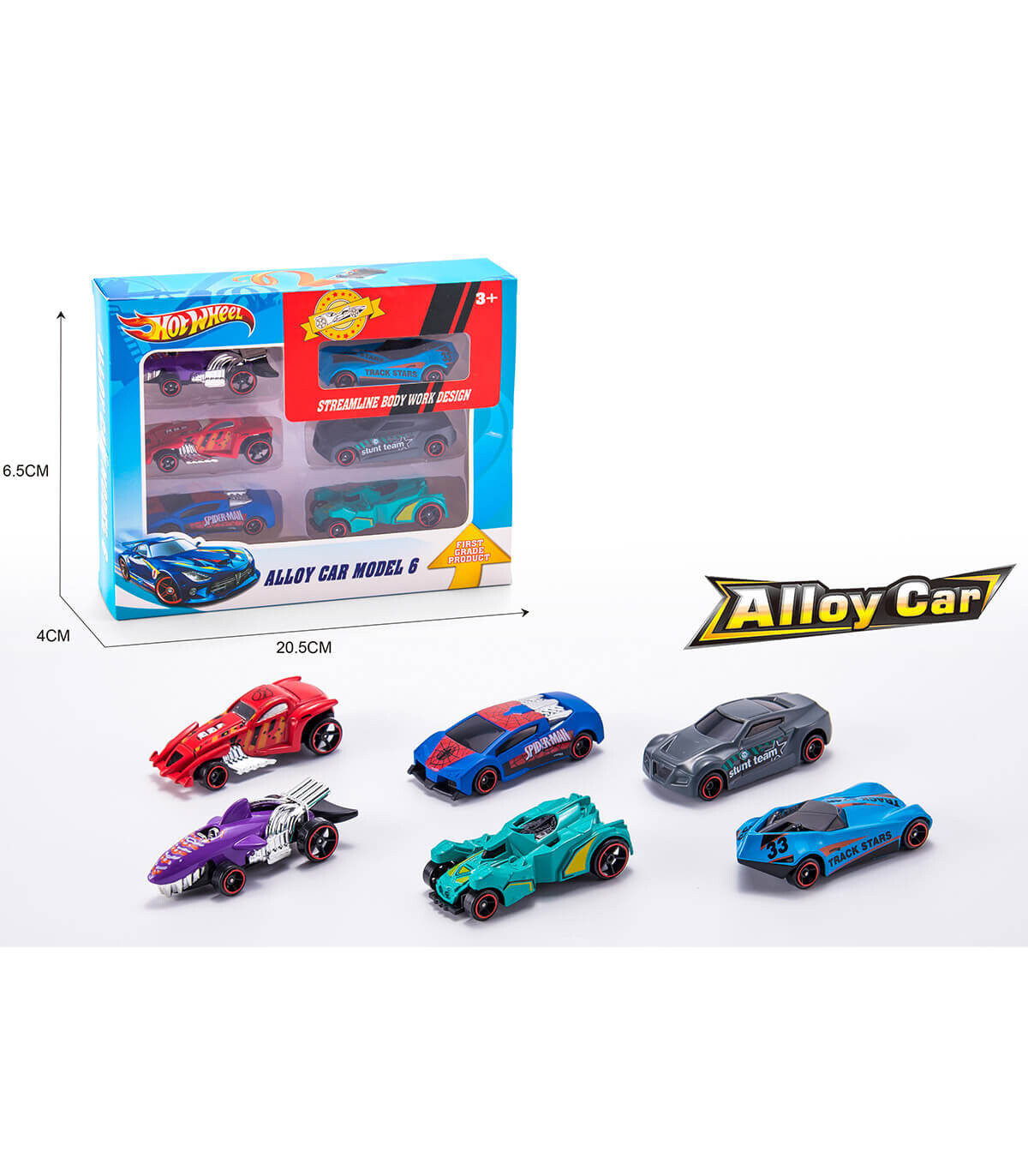 6 ALUMINUM SPEEDY CARS - METAL