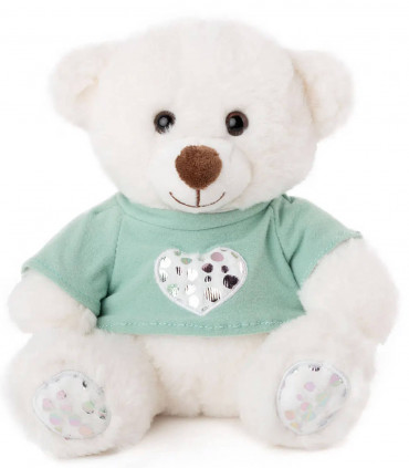 TEDDY BEAR WITH T-SHIRT 2 COLORS 25 CM - Small