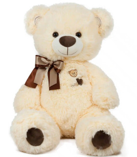 TEDDY BEAR WITH DOUBLE RIBBON 2 COLORS 43 CM - Medium