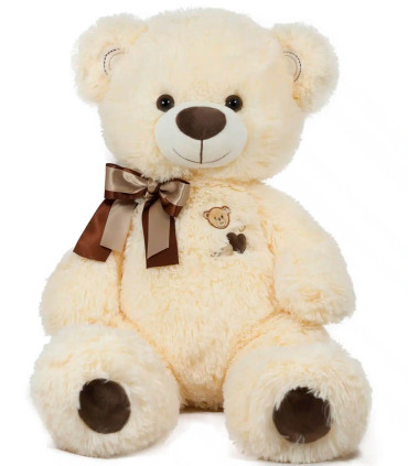 TEDDY BEAR WITH DOUBLE RIBBON 2 COLORS 43 CM - Medium