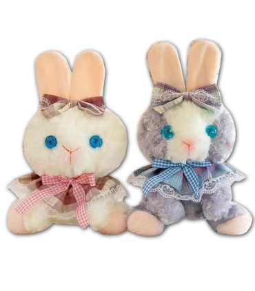 PLUSH RABBIT WITH CAPE AND RIBBON 24 CM - Small