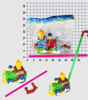 TRAIN PUSH CARRIAGE - RODS, ROPES AND HOOPS