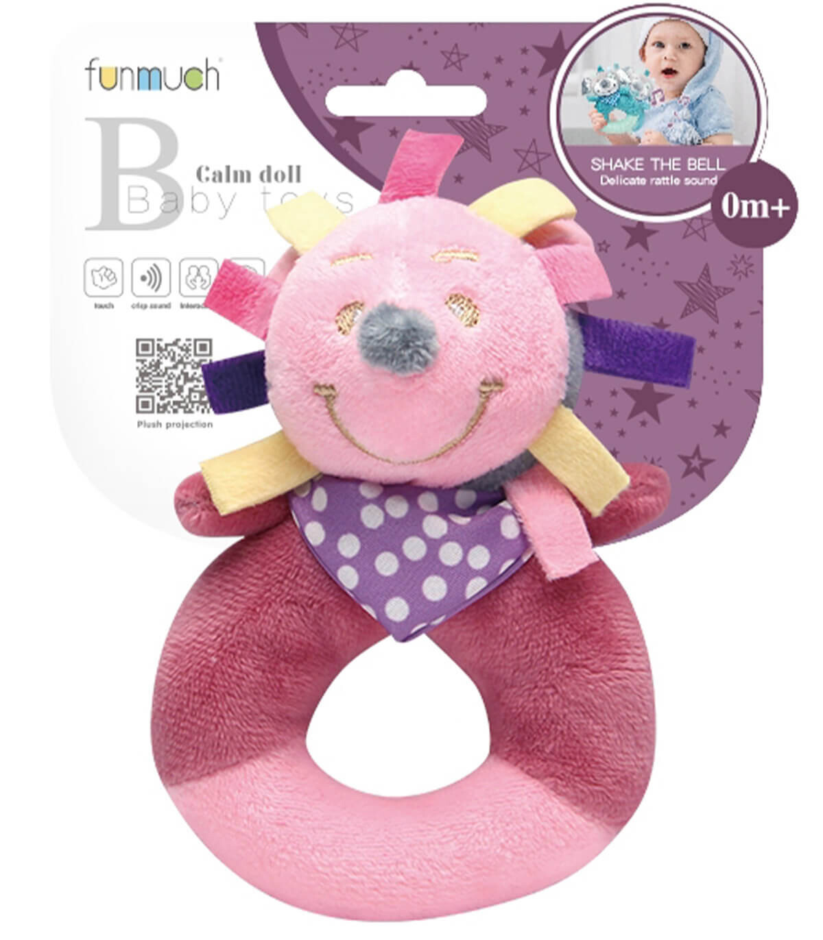 HEDGEHOG RATTLE PINK - BABY PLUSH