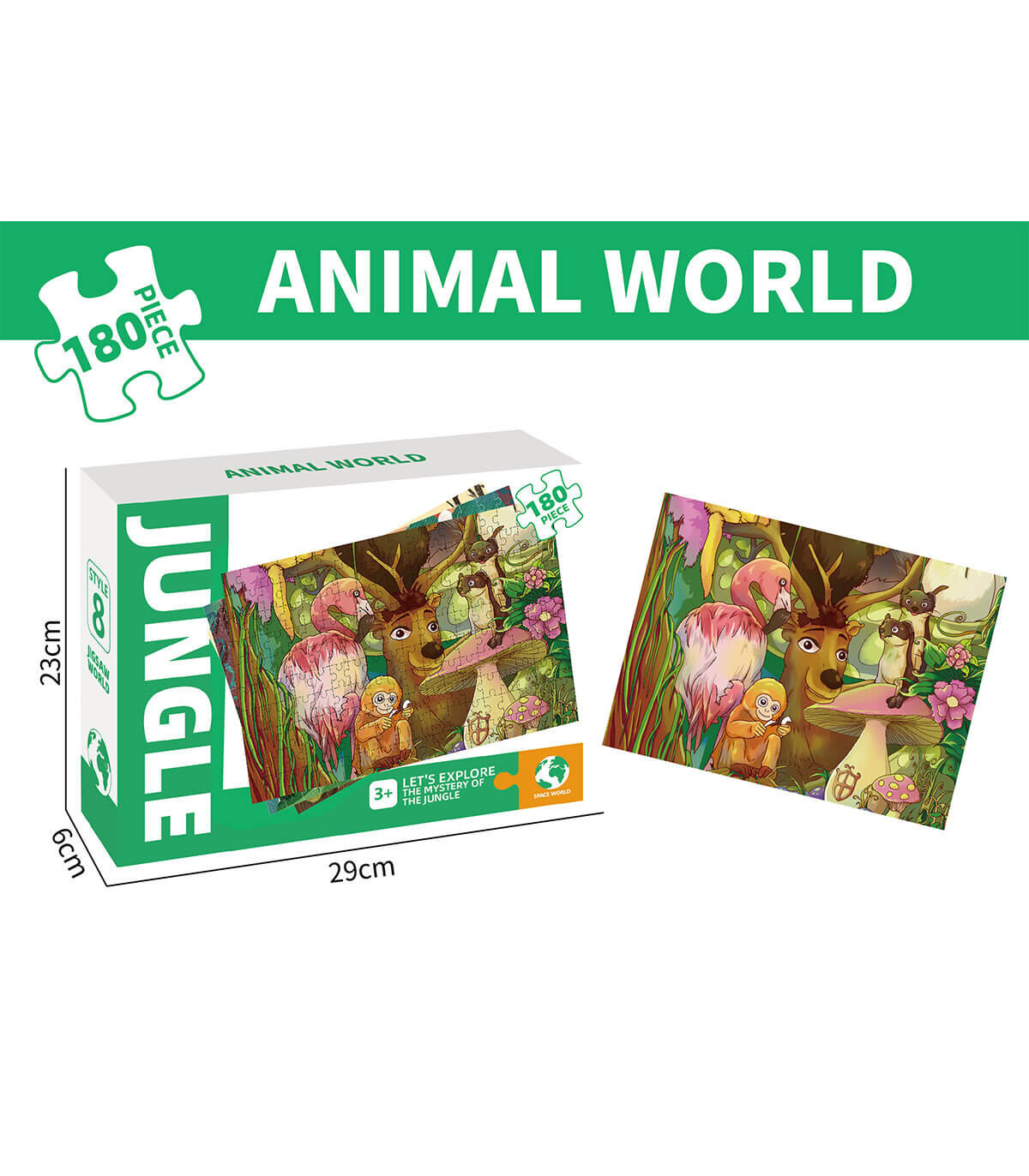 JUNGLE PUZZLE 180 PIECES - PUZZLES AND CUBES