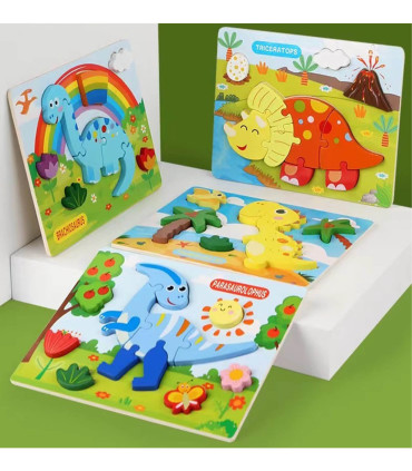WOODEN PUZZLE DINOSAURS - WOODEN