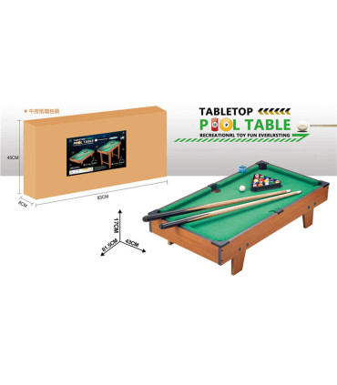 LARGE WOODEN BILLIARDS TABLE - BOARD GAMES