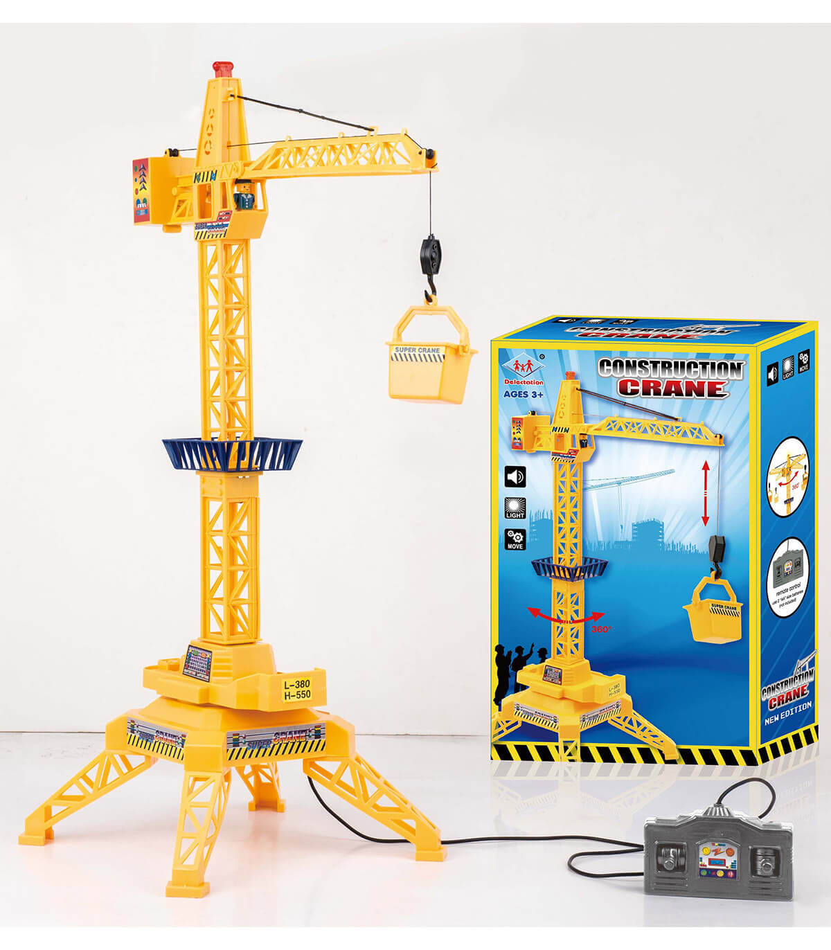 REMOTE CONSTRUCTION CRANE IN BOX - With cable