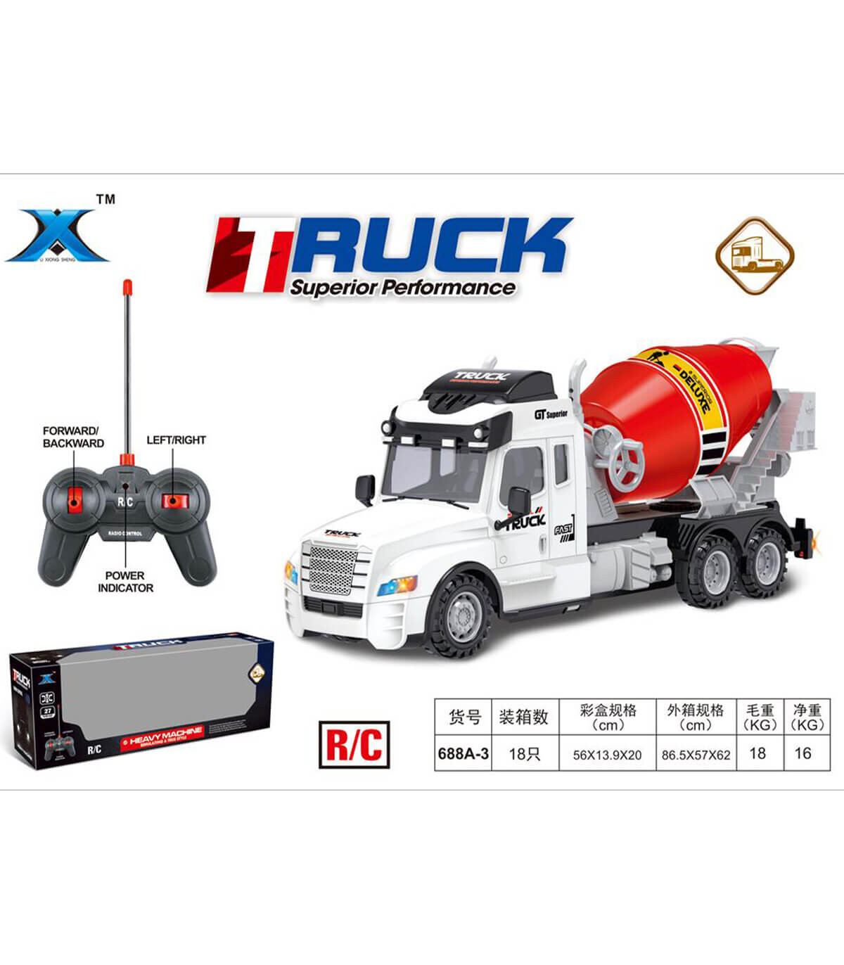 CONCRETE TRUCK RADIO CONTROL 4 DIRECTIONS - Radio control with remote control