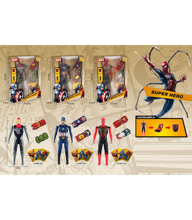 3 TYPES OF FOLDABLE HEROES WITH 2 CARS - Heroes