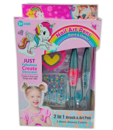 2 IN 1 UNICORN NAIL SET - MAKEUP AND ACCESSORIES FOR DOLLS