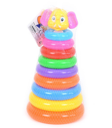 LARGE ELEPHANT RING 10 PIECES - BUILDING BLOCKS, SORTERS AND RINGS