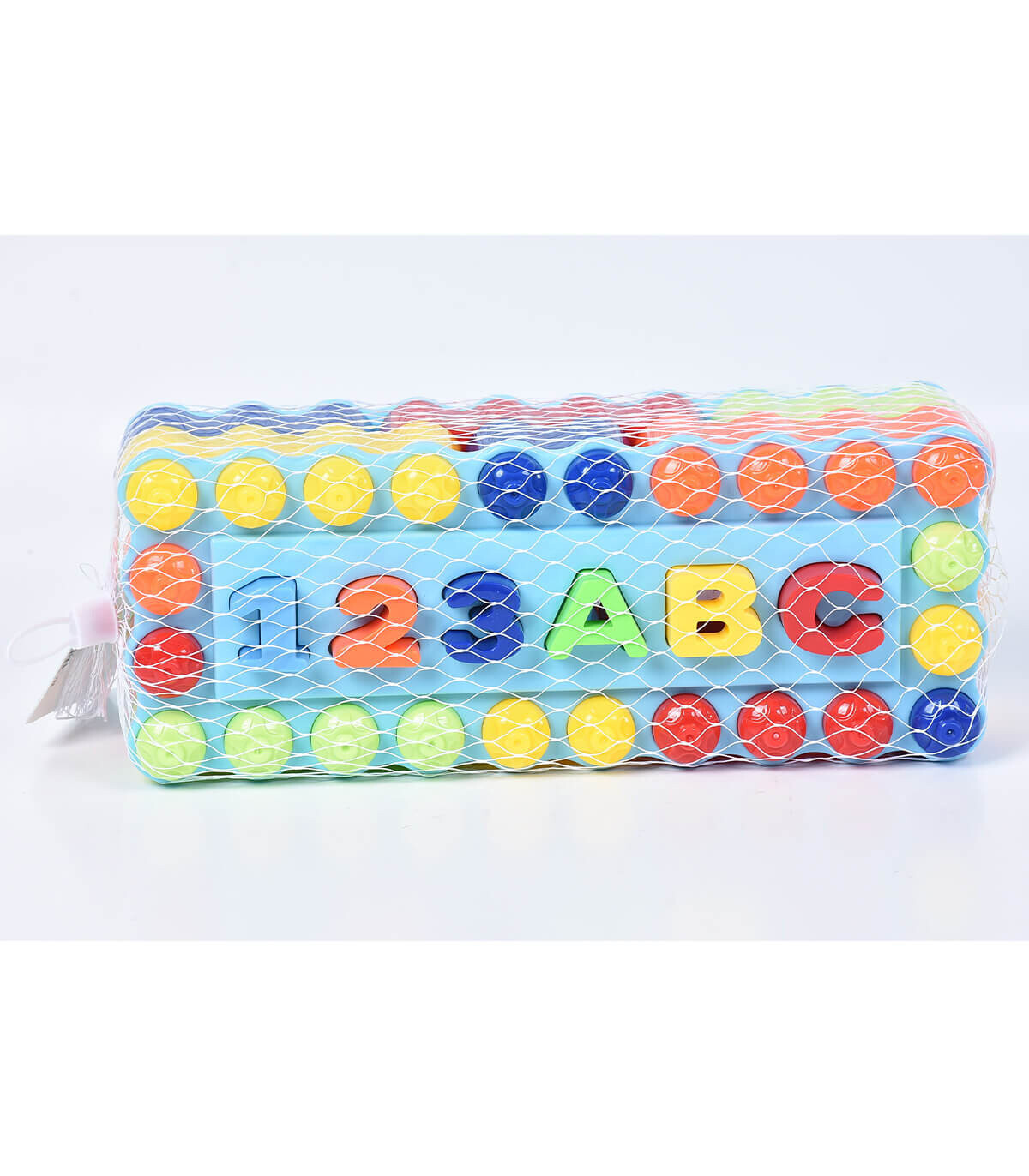 EDUCATIONAL SORTER WITH LETTERS AND NUMBERS 32 PARTS IN A NET - BUILDING BLOCKS, SORTERS AND RINGS