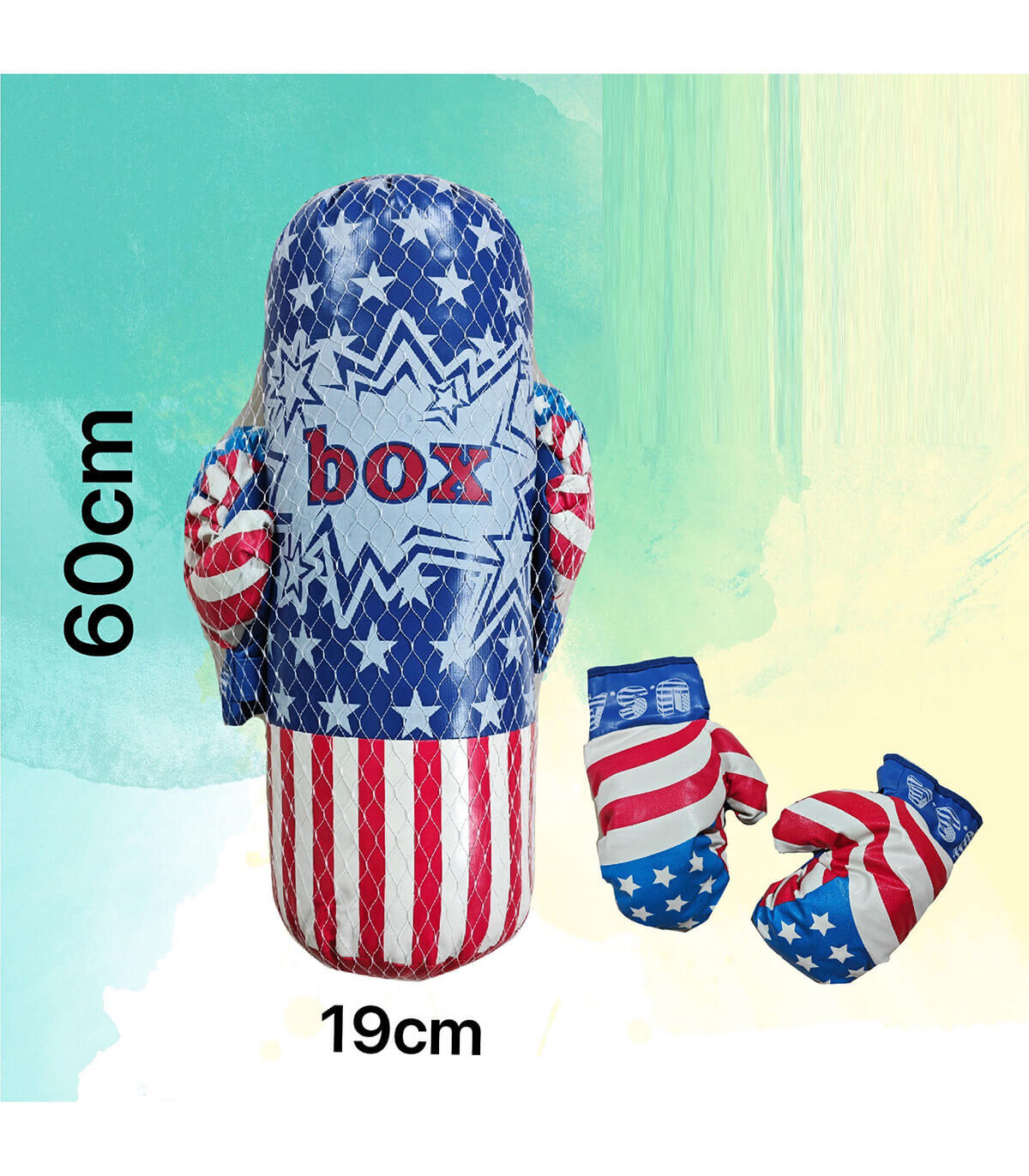 BOXING PEAR WITH GLOVES USA 60 CM - SPORTS