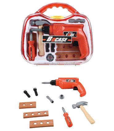 TOOLS WITH DRILL IN ORANGE CASE - TOOLS