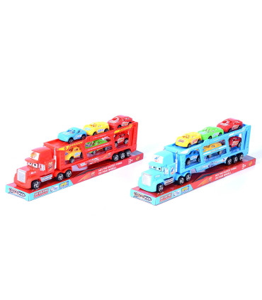 BUS TRAIN WITH A HAT AND 6 CARS - Trucks and cargo