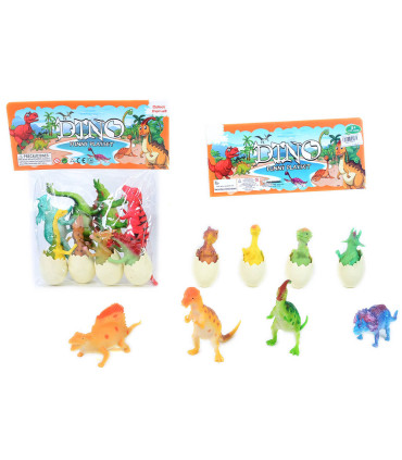 8 DINOSAURS WITH 4 EGGS IN A BAG - Dinosaurs