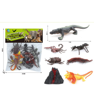 REPTILES AND INSECTS WITH VOLCANO - Other animals