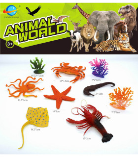 SEA ANIMALS SET WITH CORAL 9 PIECES - Other animals