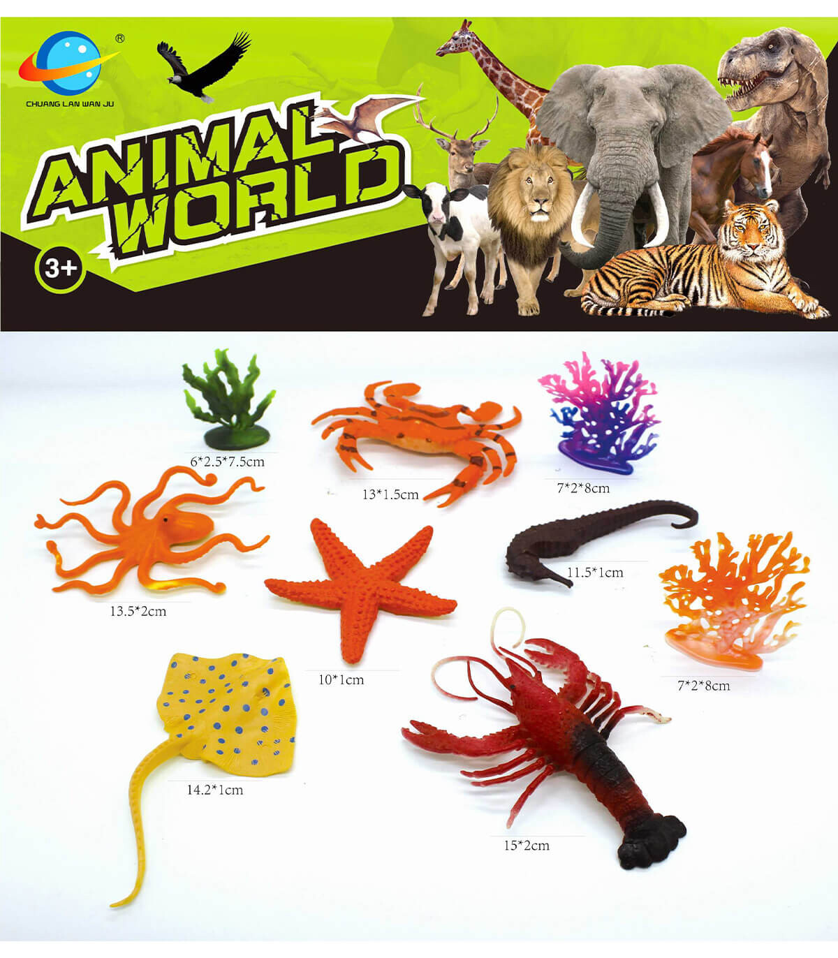 SEA ANIMALS SET WITH CORAL 9 PIECES - Other animals