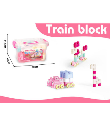 CONSTRUCTOR IN TRANSPARENT SUITCASE 34 PIECES 2 COLORS - BUILDING BLOCKS, SORTERS AND RINGS
